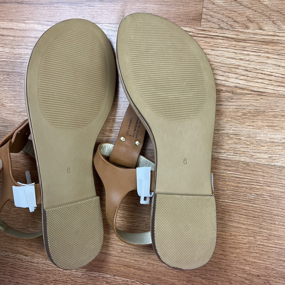 Guess Caramel T-Strap Women's Sandals Tan Size 6 NEW - Picture 8 of 10